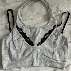 Gray cropped tank top